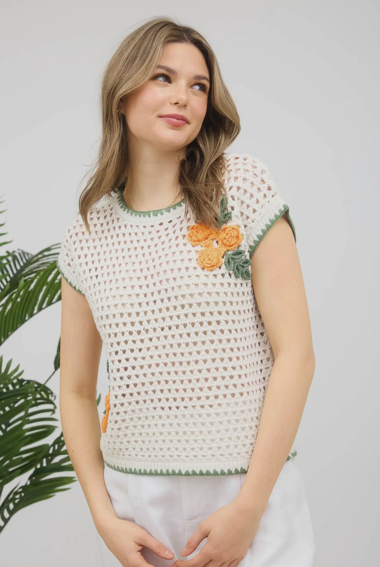Rose Crochet Knot Short Sleeve